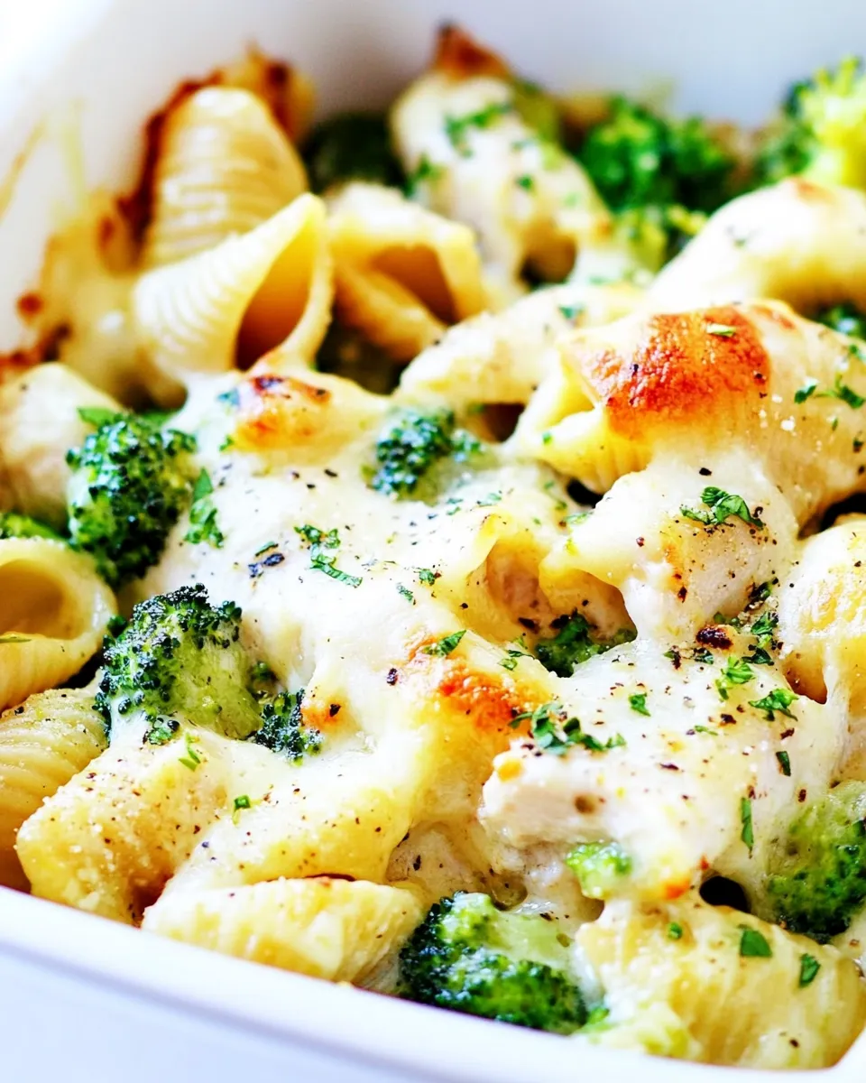 Homemade Cheesy Chicken Broccoli Shells photo