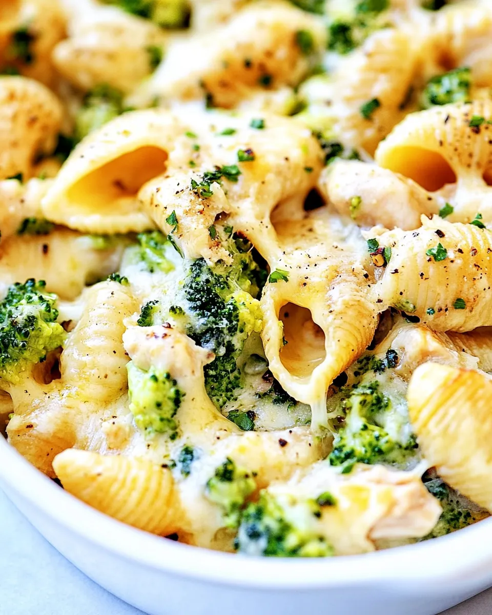 Easy Cheesy Chicken Broccoli Shells recipe image