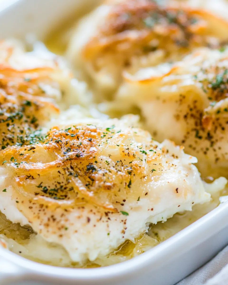 Easy Cheesy Onion Chicken plate image