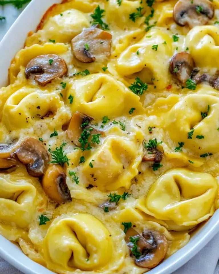 Homemade Cheesy Tortellini with Mushrooms photo