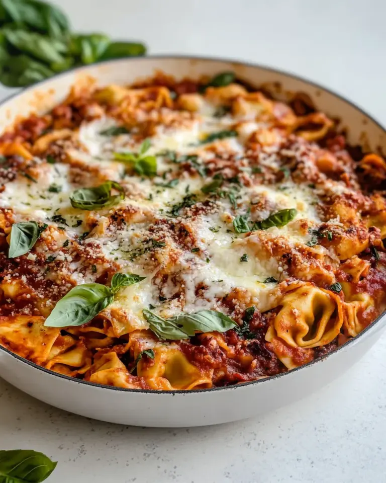 homemade Cheesy Weeknight Tortellini Skillet. photo