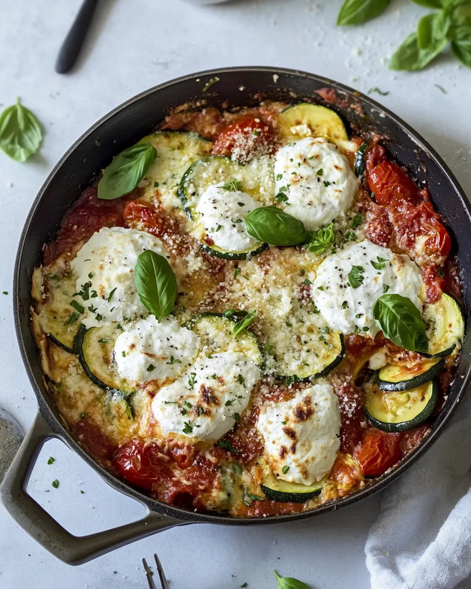 homemade Cherry Tomato Zucchini Skillet Lasagna. recipe photo