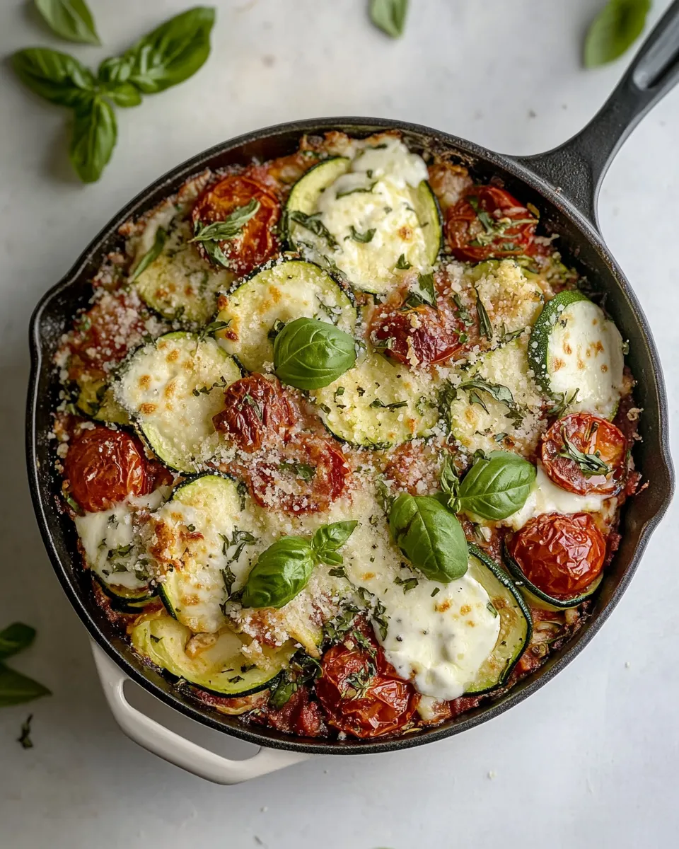 easy Cherry Tomato Zucchini Skillet Lasagna. photo