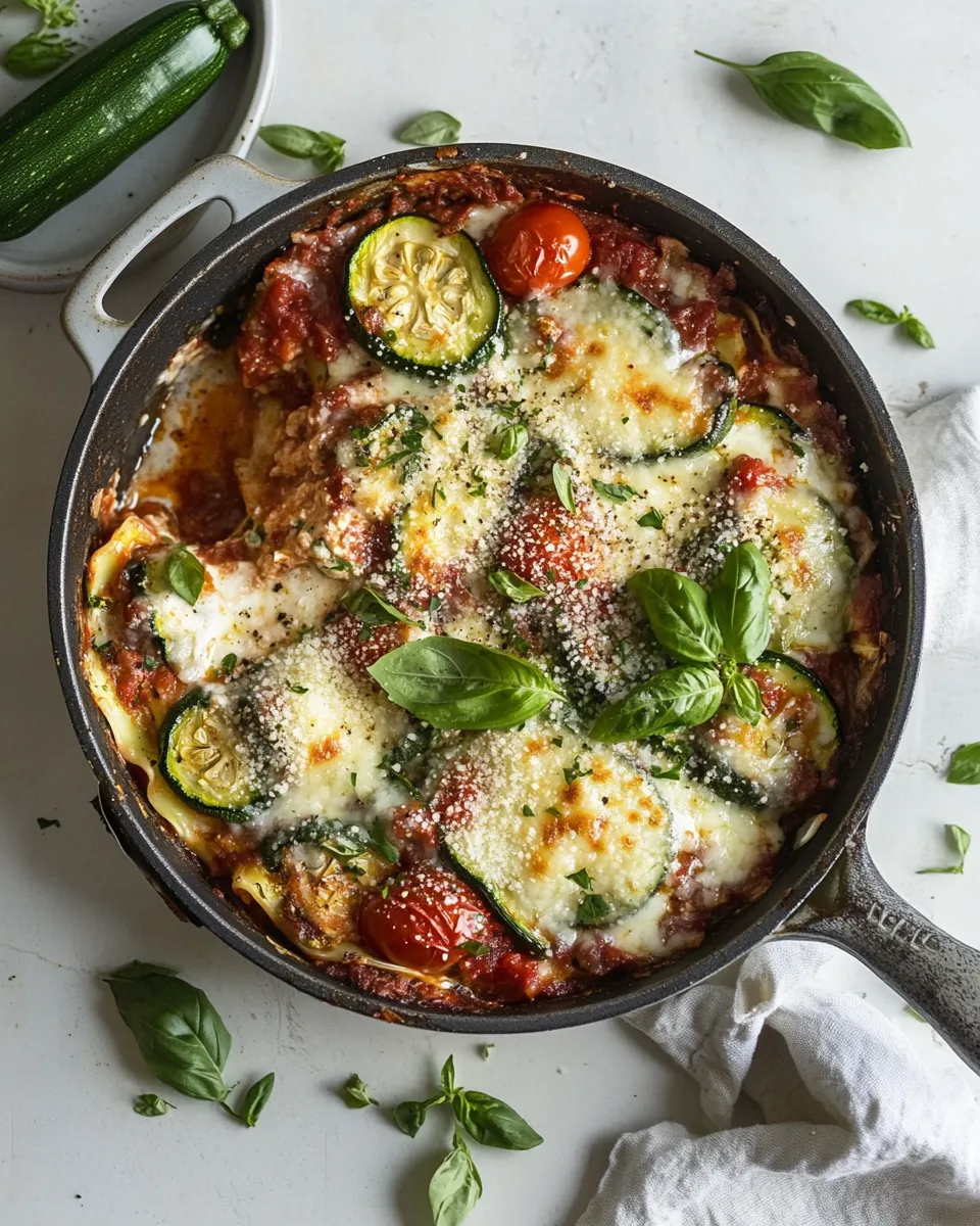 delicious Cherry Tomato Zucchini Skillet Lasagna. dish photo
