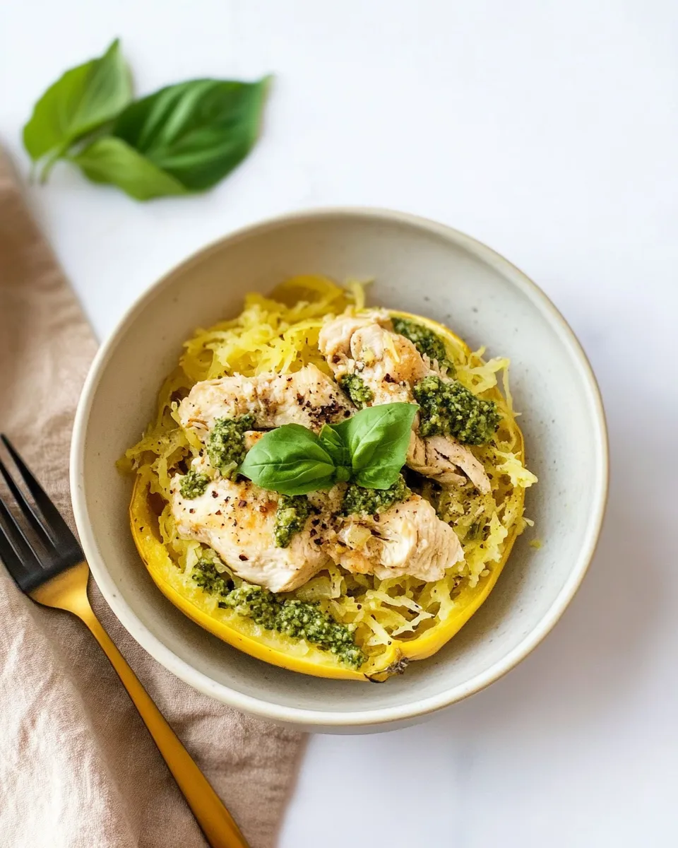 easy Chicken-Pesto Spaghetti Squash recipe photo