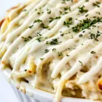Homemade Chicken Alfredo Spaghetti Pie photo