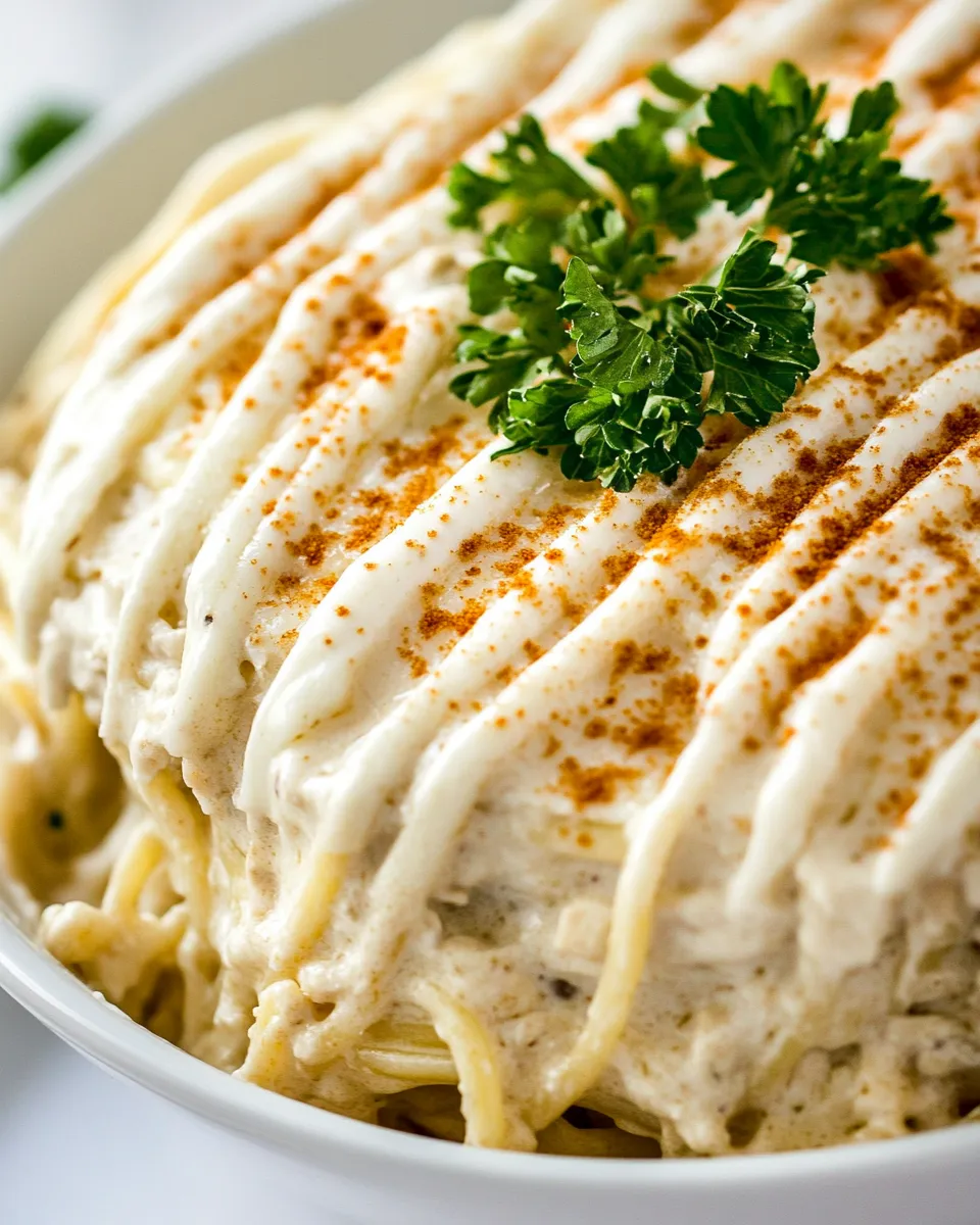 Easy Chicken Alfredo Spaghetti Pie recipe photo