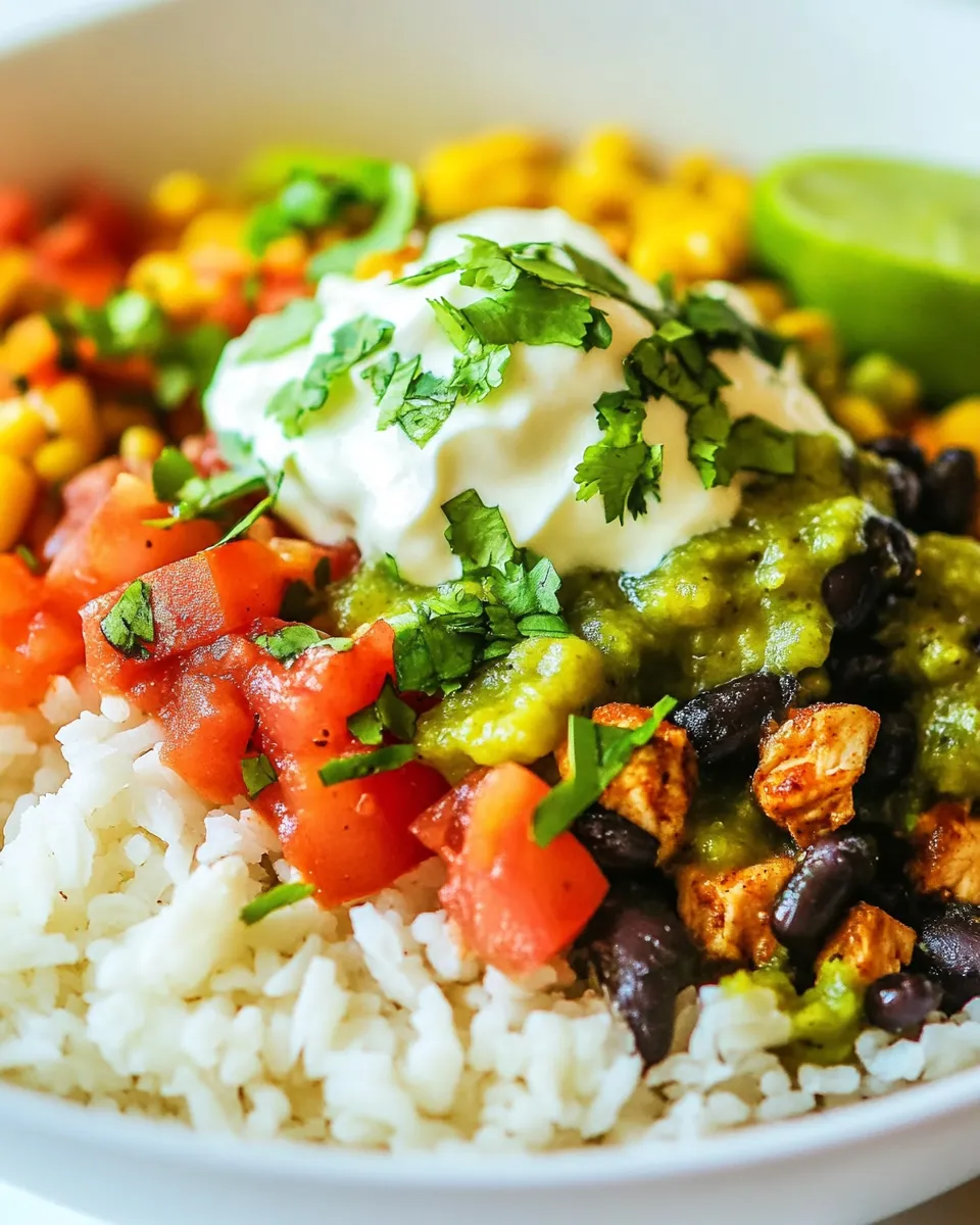 Delicious Chicken Burrito Bowl plate image