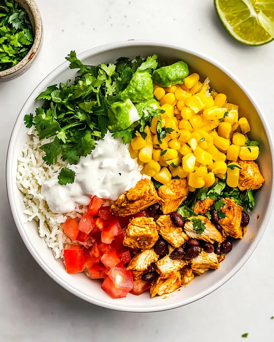 Homemade Chicken Burrito Bowl with Copycat Chipotle Chicken recipe photo