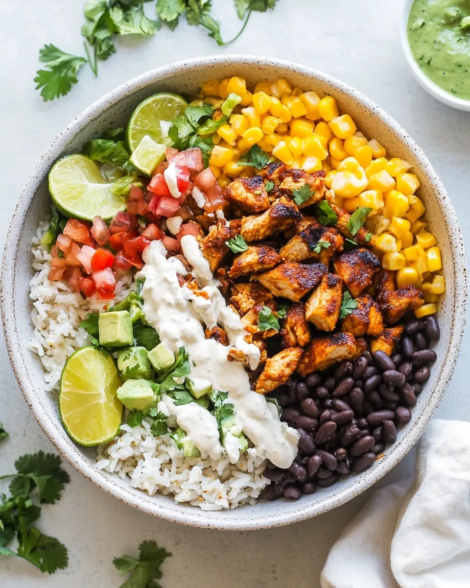 Easy Chicken Burrito Bowls (Chipotle Chicken Copycat) recipe image