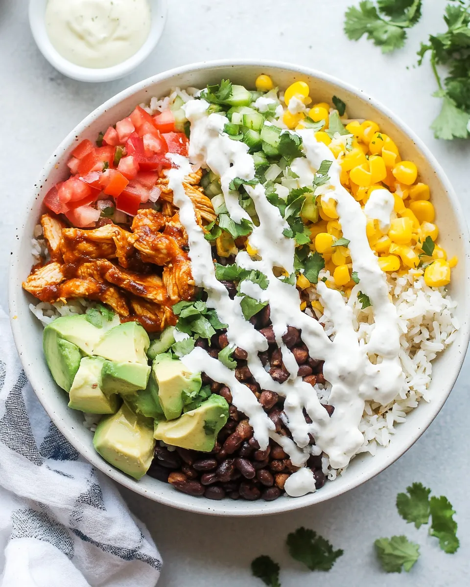 Delicious Chicken Burrito Bowls (Chipotle Chicken Copycat) food shot