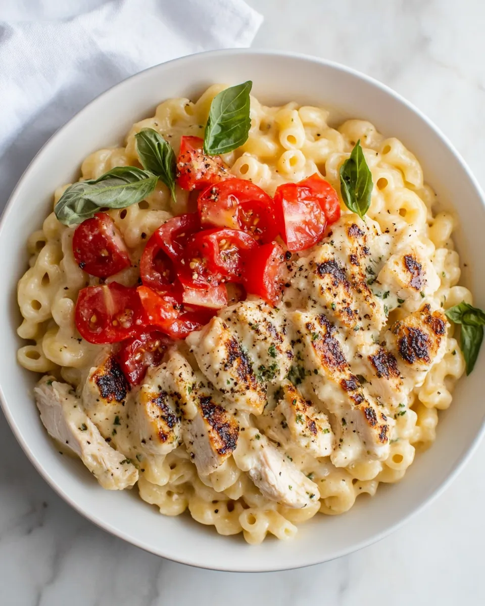 Classic Chicken Caprese Macaroni and Cheese image
