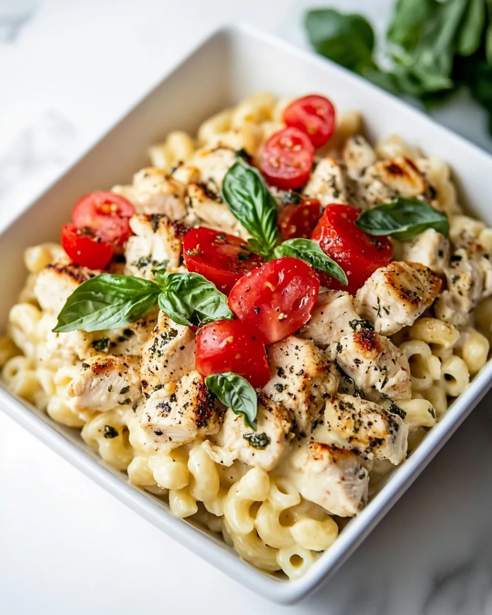 Easy Chicken Caprese Macaroni and Cheese recipe photo