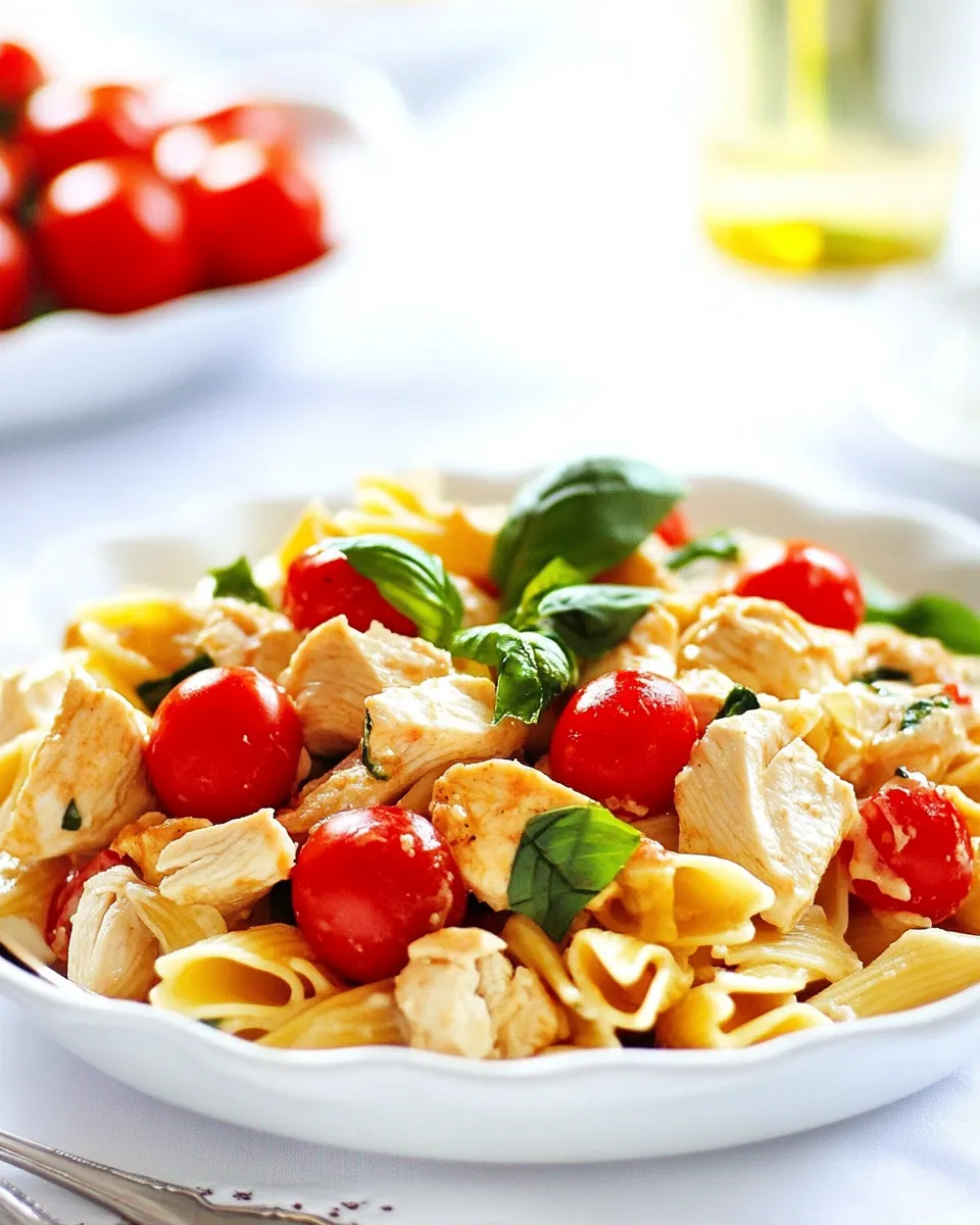 Classic Chicken Caprese Pasta Salad Recipe image
