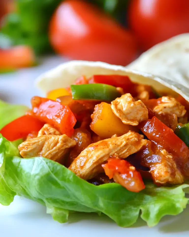 Homemade Chicken Fajita Lettuce Wraps Recipe photo