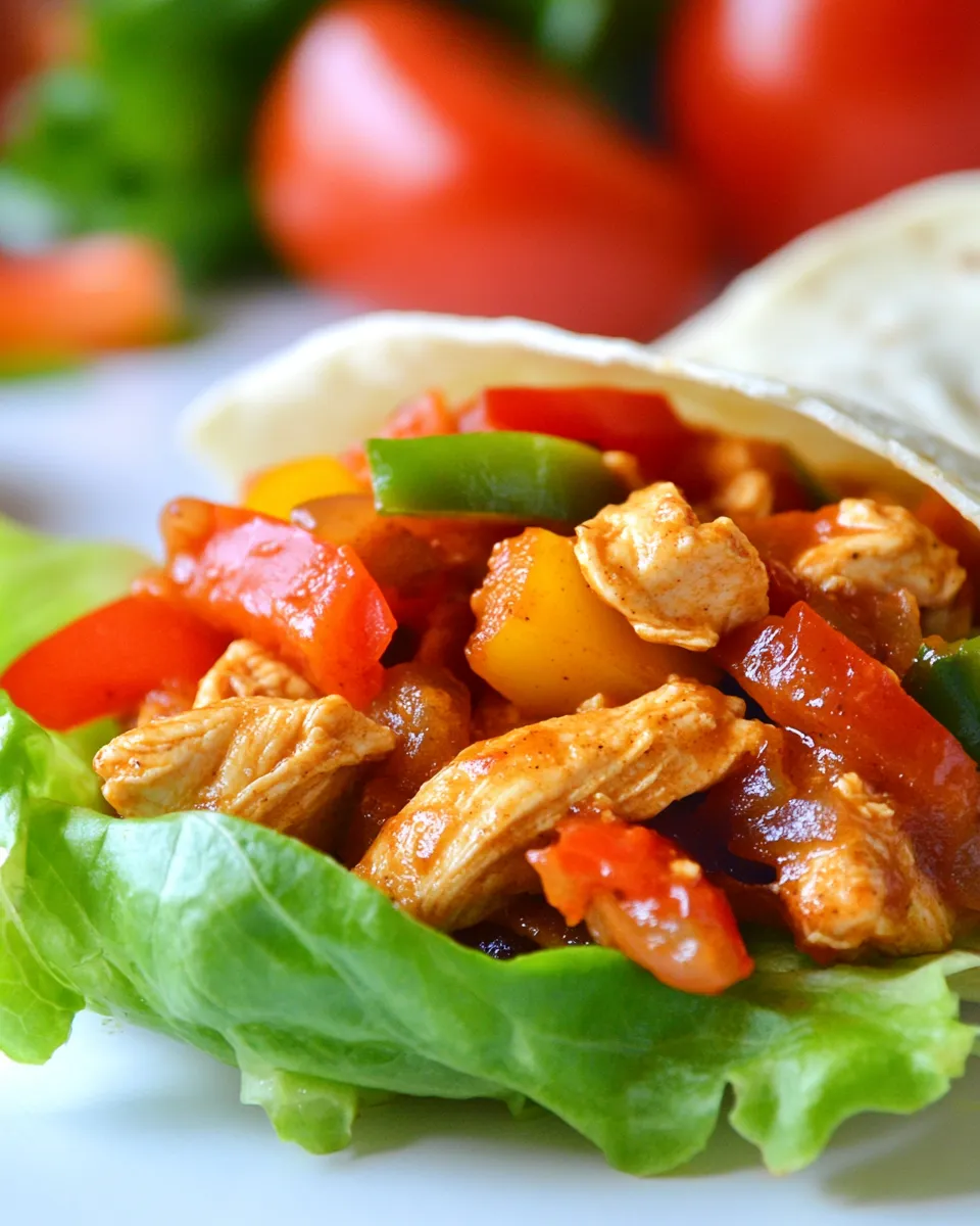 Homemade Chicken Fajita Lettuce Wraps Recipe photo