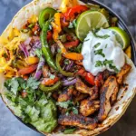 Homemade Chicken Fajita Tortilla Bowls. recipe photo