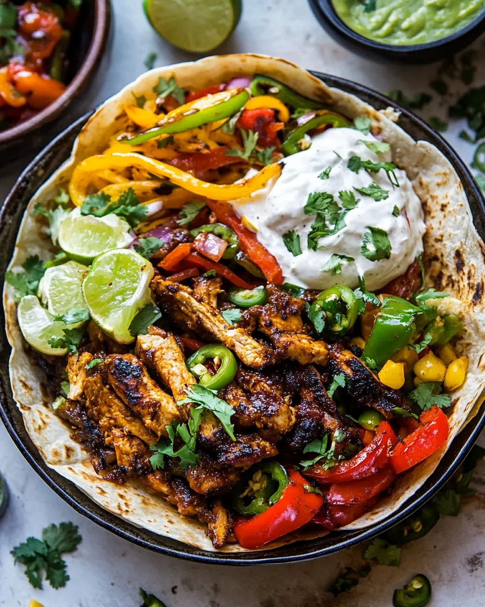 Classic Chicken Fajita Tortilla Bowls. dish photo