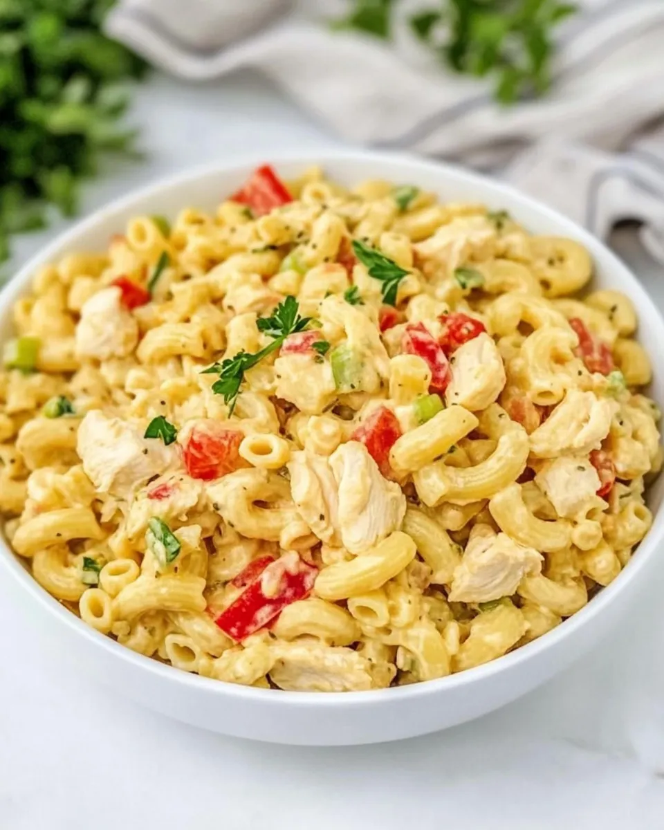 Healthy Chicken Macaroni Pasta Salad recipe photo