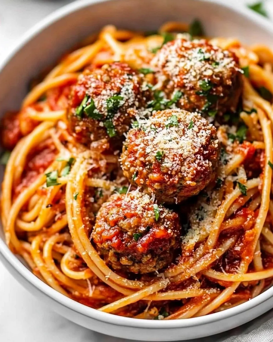 Homemade Chicken Meatballs and Spaghetti photo