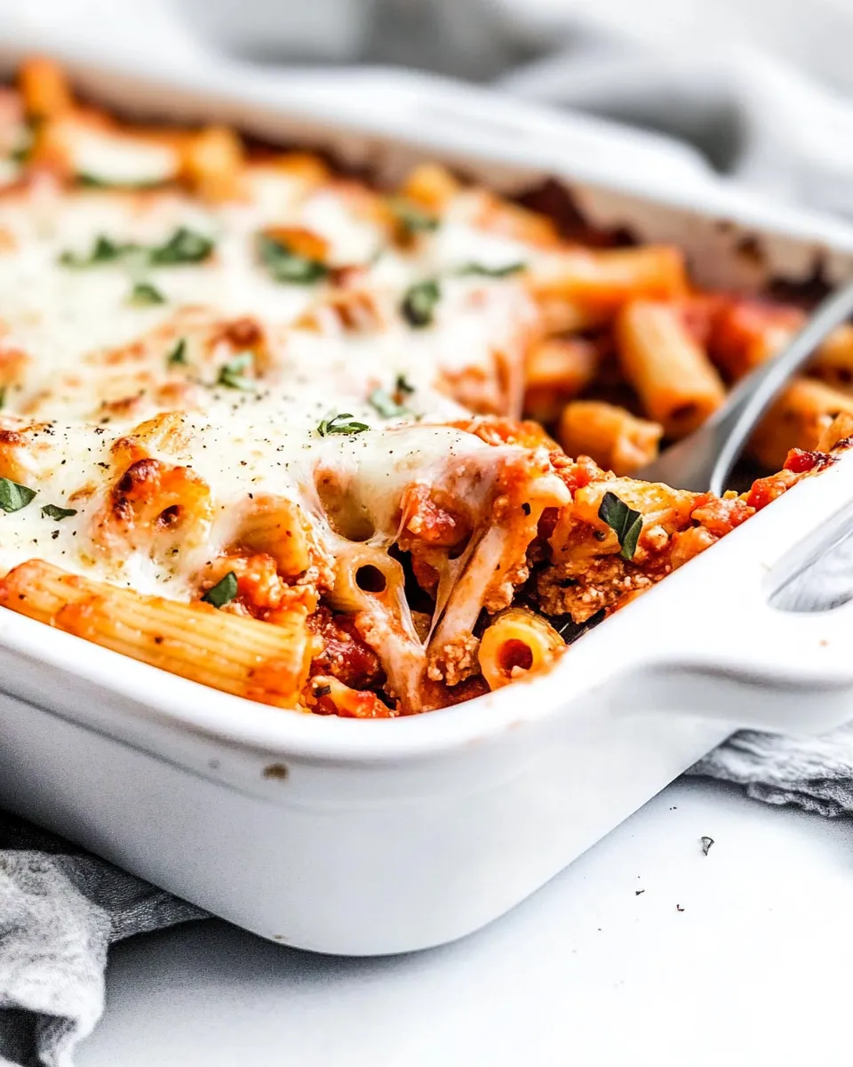 Homemade Chicken Parmesan Baked Ziti photo