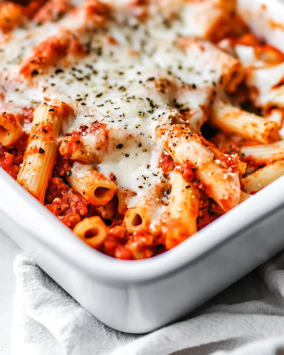 Easy Chicken Parmesan Baked Ziti recipe photo