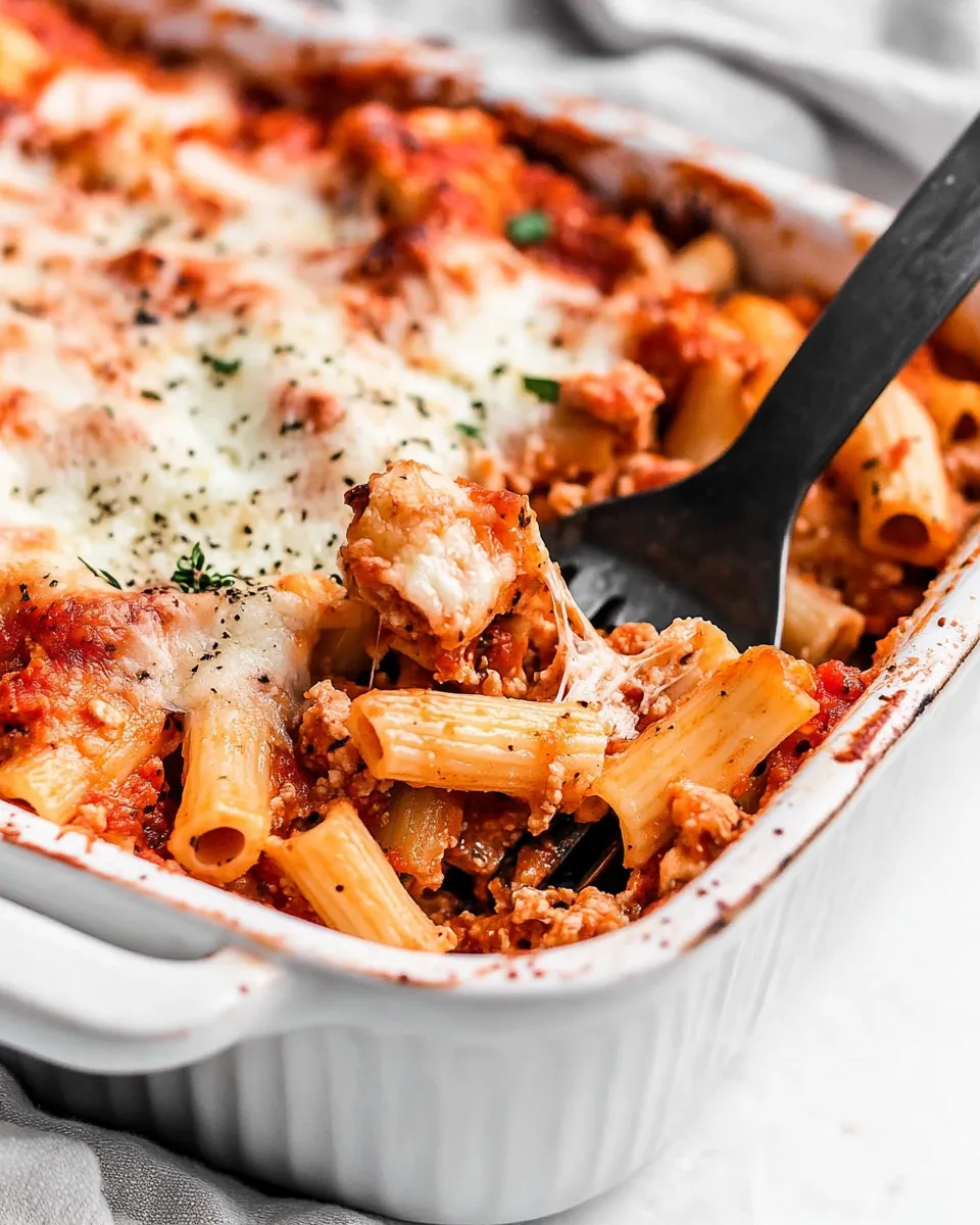 Delicious Chicken Parmesan Baked Ziti dish photo