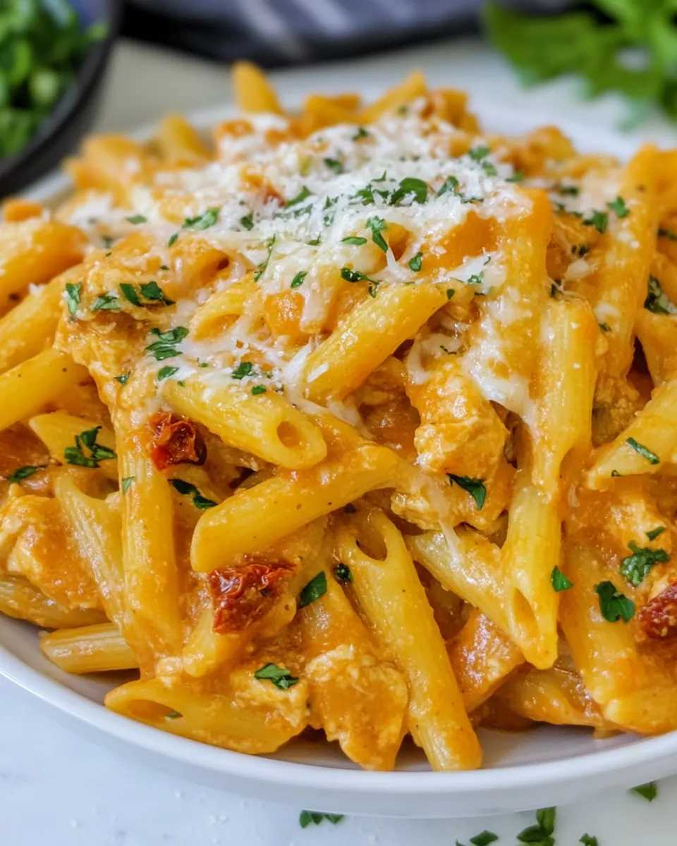 easy Chicken Penne with Sun-Dried Tomato Sauce recipe photo