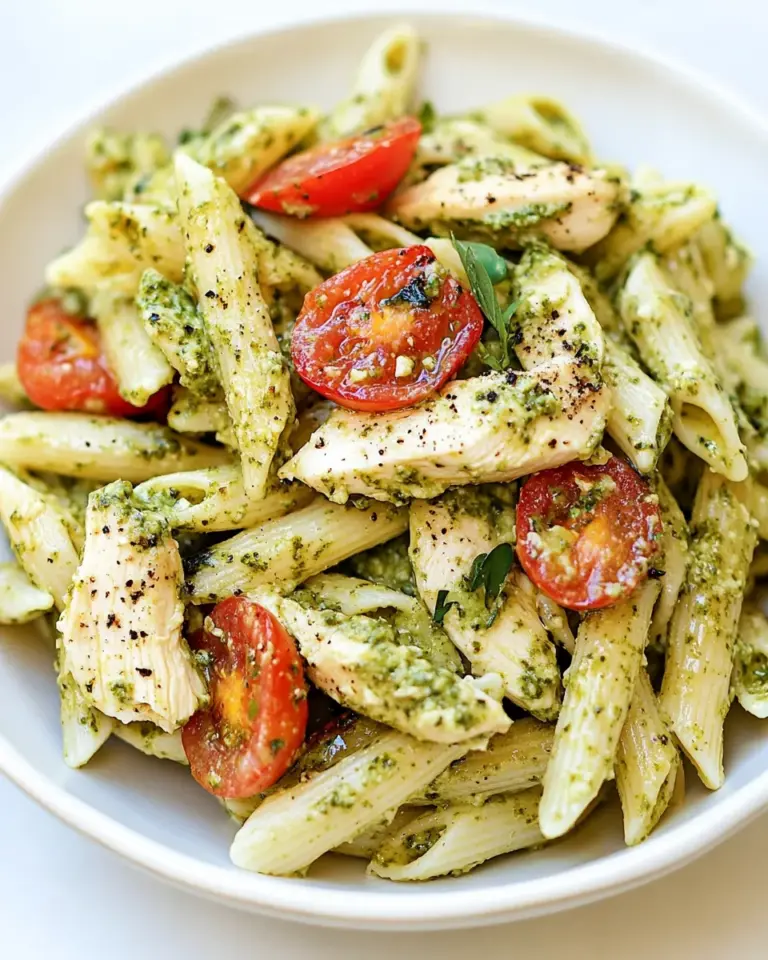 Homemade Chicken Pesto Pasta Salad photo