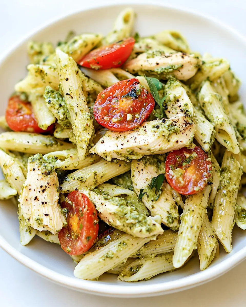 Homemade Chicken Pesto Pasta Salad photo