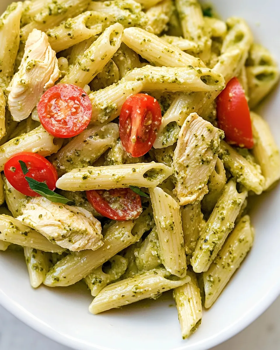 Easy Chicken Pesto Pasta Salad recipe photo