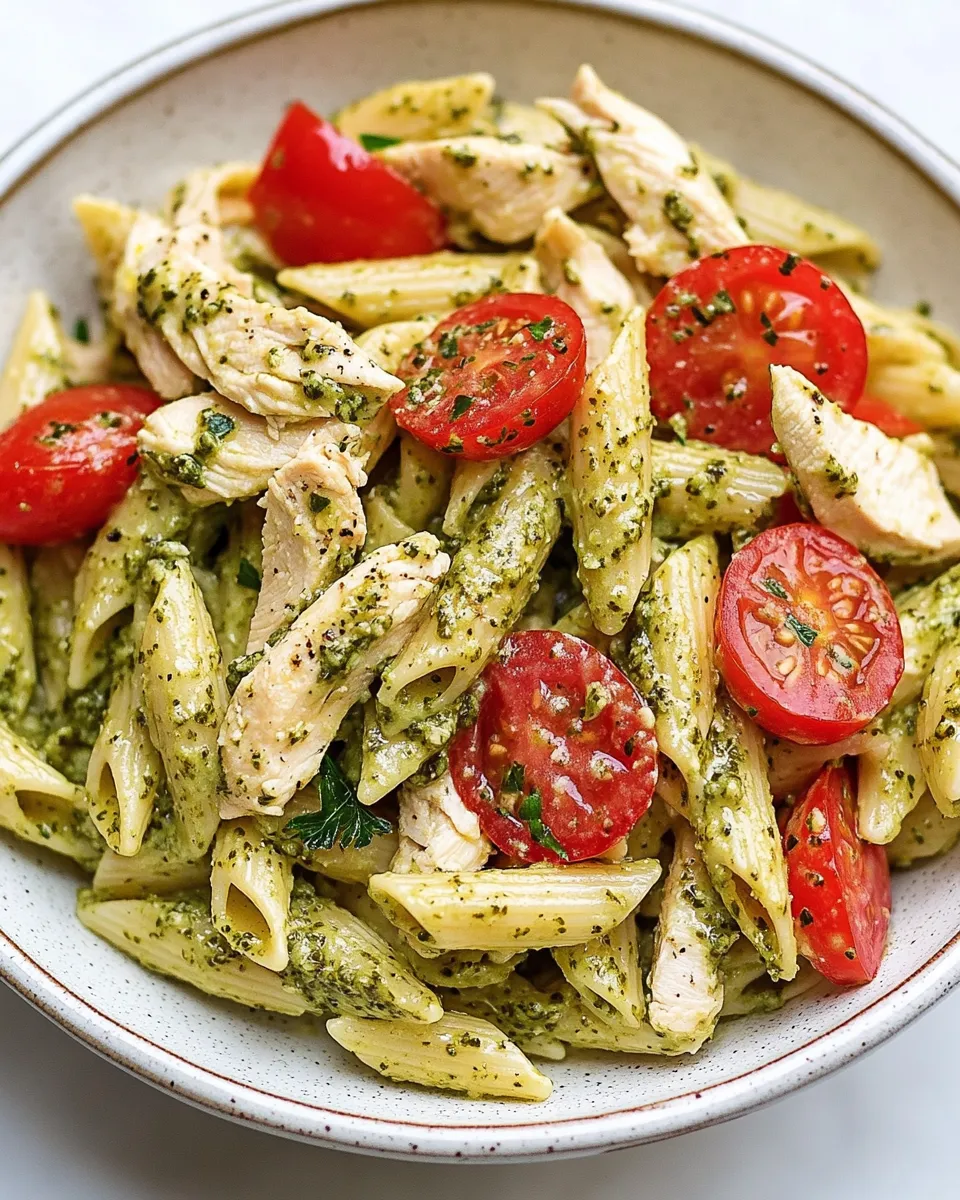 Delicious Chicken Pesto Pasta Salad dish photo