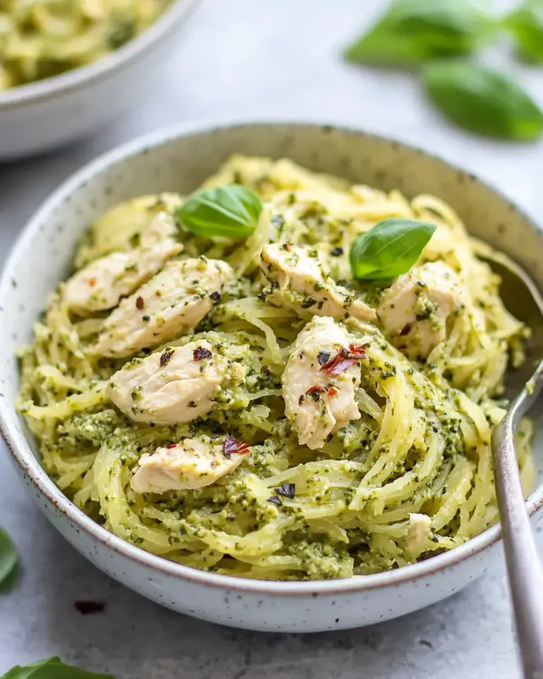 Homemade Chicken Pesto Spaghetti Squash (Paleo, Keto, Whole30) photo