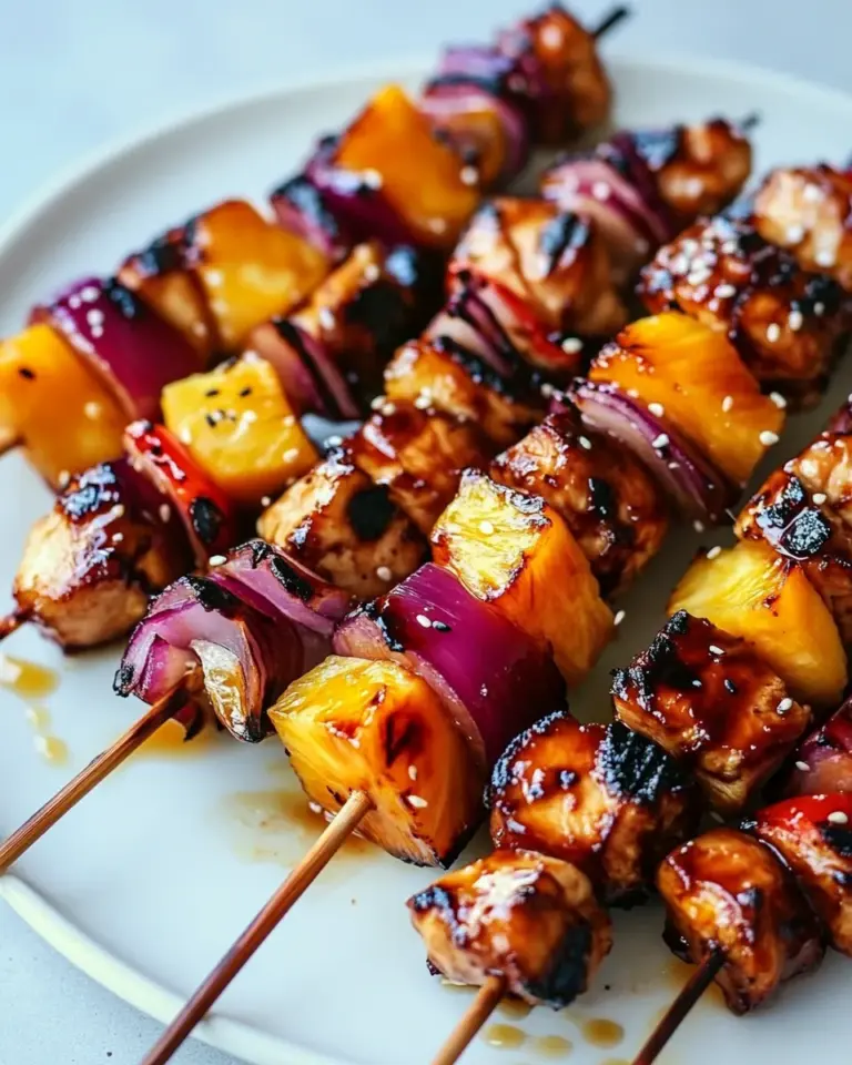 Homemade Chicken Pineapple Kabobs with Teriyaki Sauce recipe photo