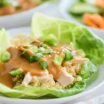 Homemade Chicken Quinoa Lettuce Wraps with Peanut Sauce photo