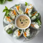 Homemade Chicken Salad Rolls with Miso Tarragon Dipping Sauce recipe photo