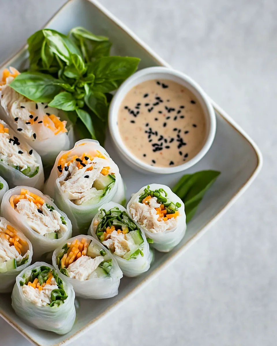 Classic Chicken Salad Rolls with Miso Tarragon Dipping Sauce dish photo