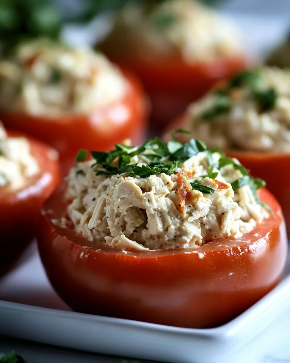Classic Chicken Salad Stuffed Tomatoes Recipe image