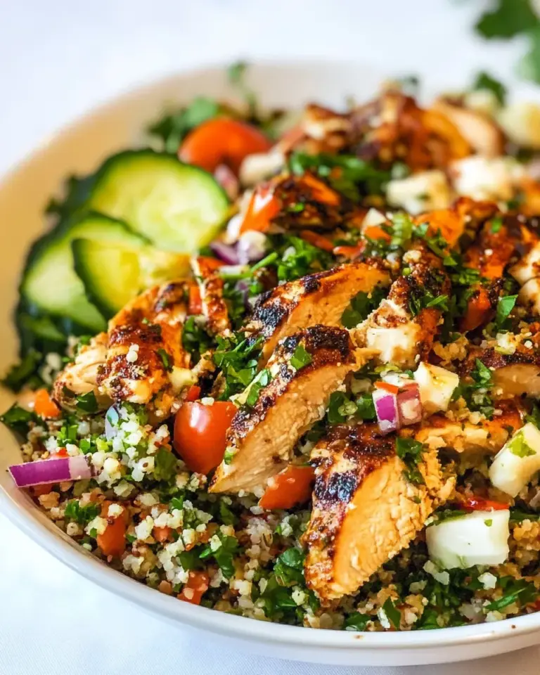 Homemade Chicken Shawarma Tabbouleh Salad photo