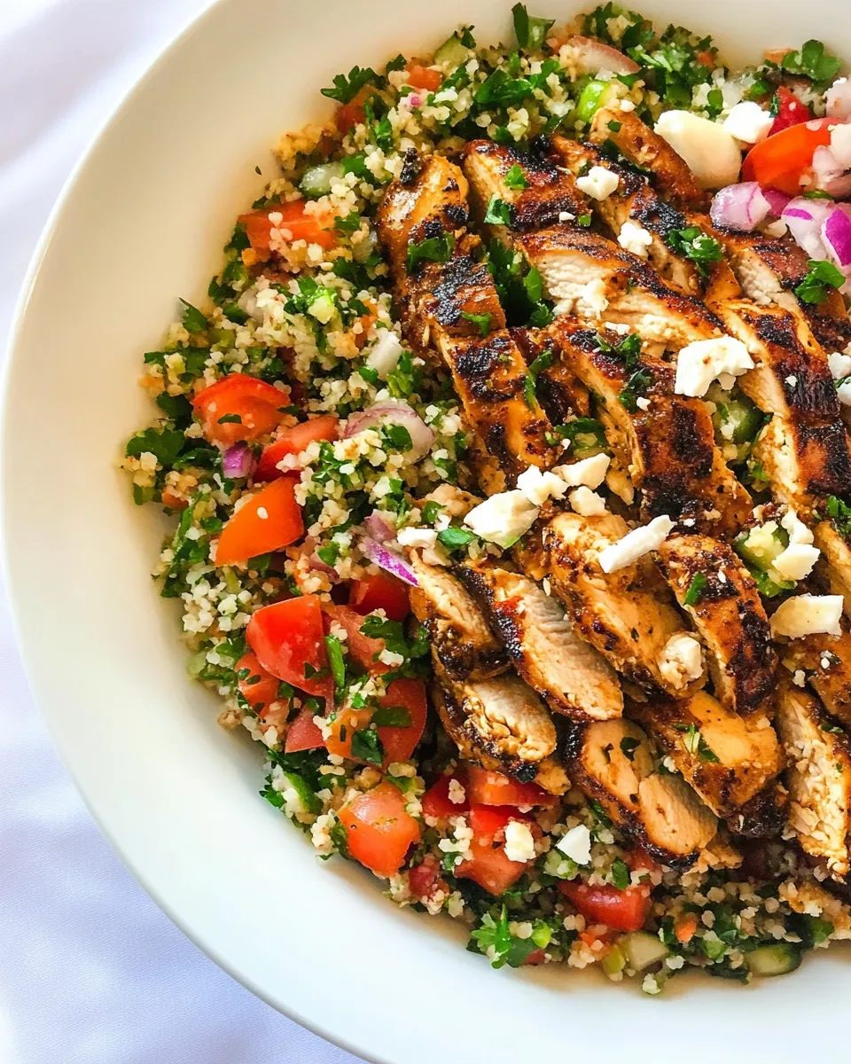 Delicious Chicken Shawarma Tabbouleh Salad dish photo