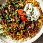 Homemade Chicken Souvlaki Rice Pilaf. recipe photo