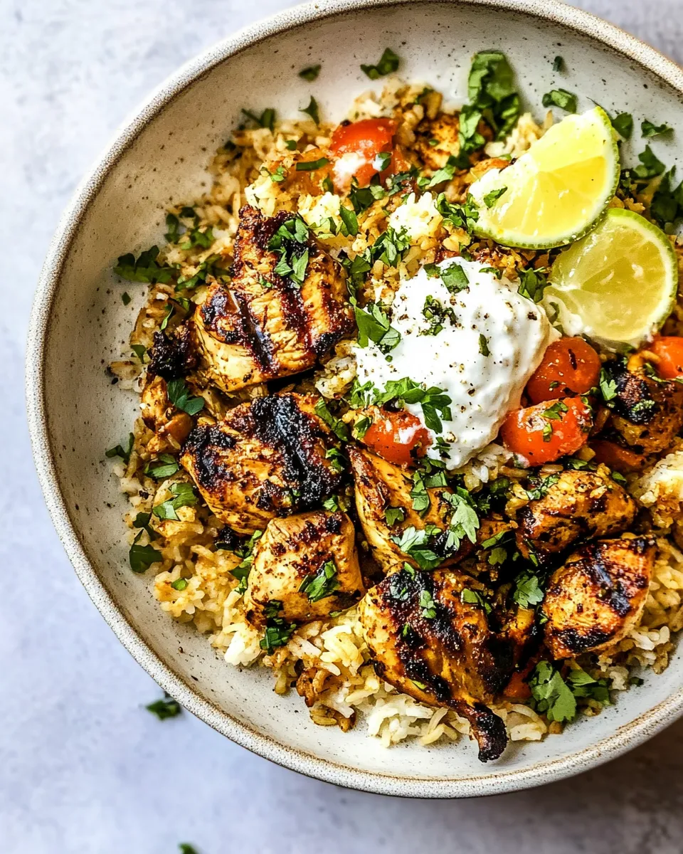 Classic Chicken Souvlaki Rice Pilaf. dish photo