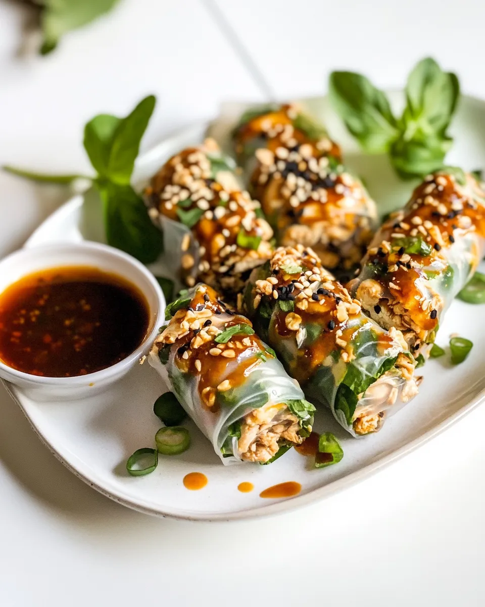 Easy Chicken Summer Rolls food shot