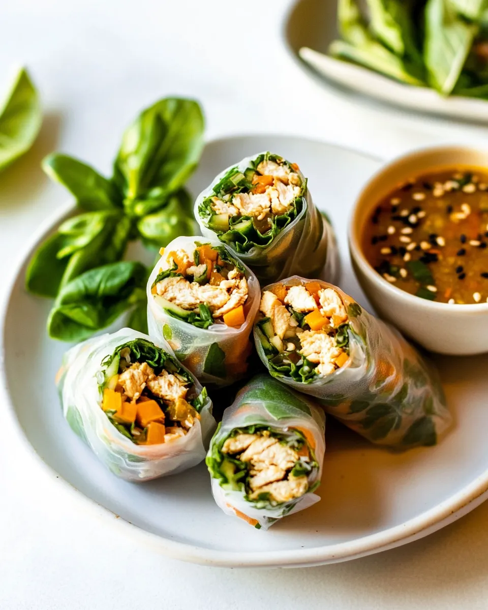 Delicious Chicken Summer Rolls plate image