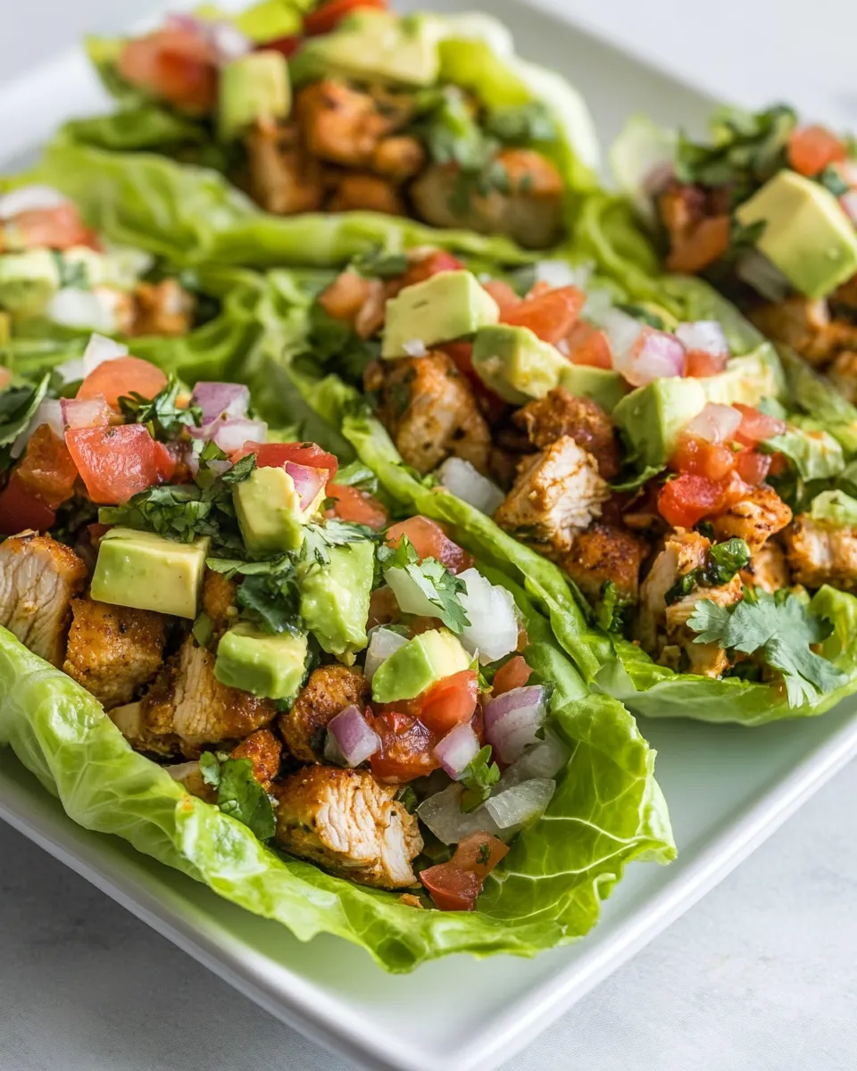 Delicious Chicken Taco Lettuce Wraps (Low-Carb , Paleo, Keto) dish photo