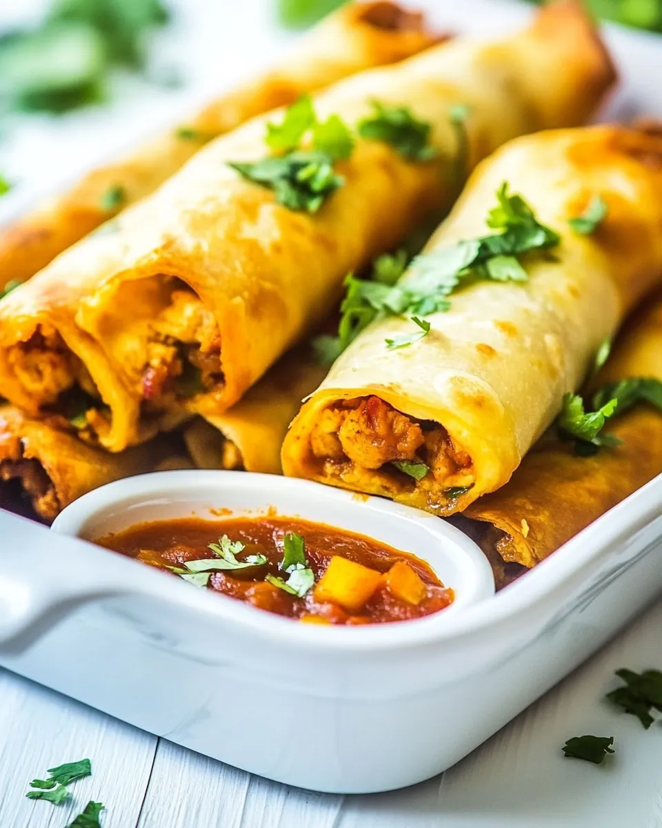 Delicious Chicken Taco Taquitos plate image