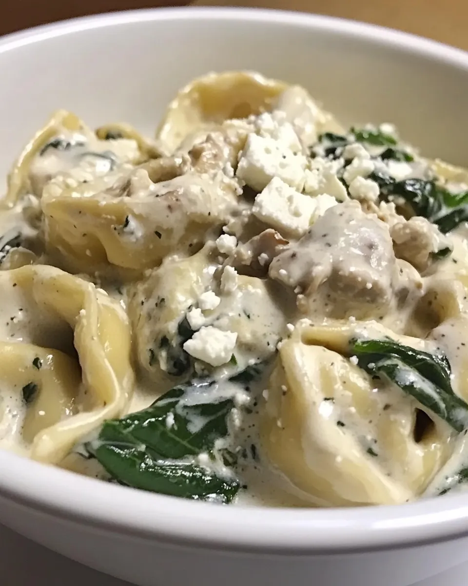 Easy Chicken Tortellini with Feta Cream Sauce recipe image