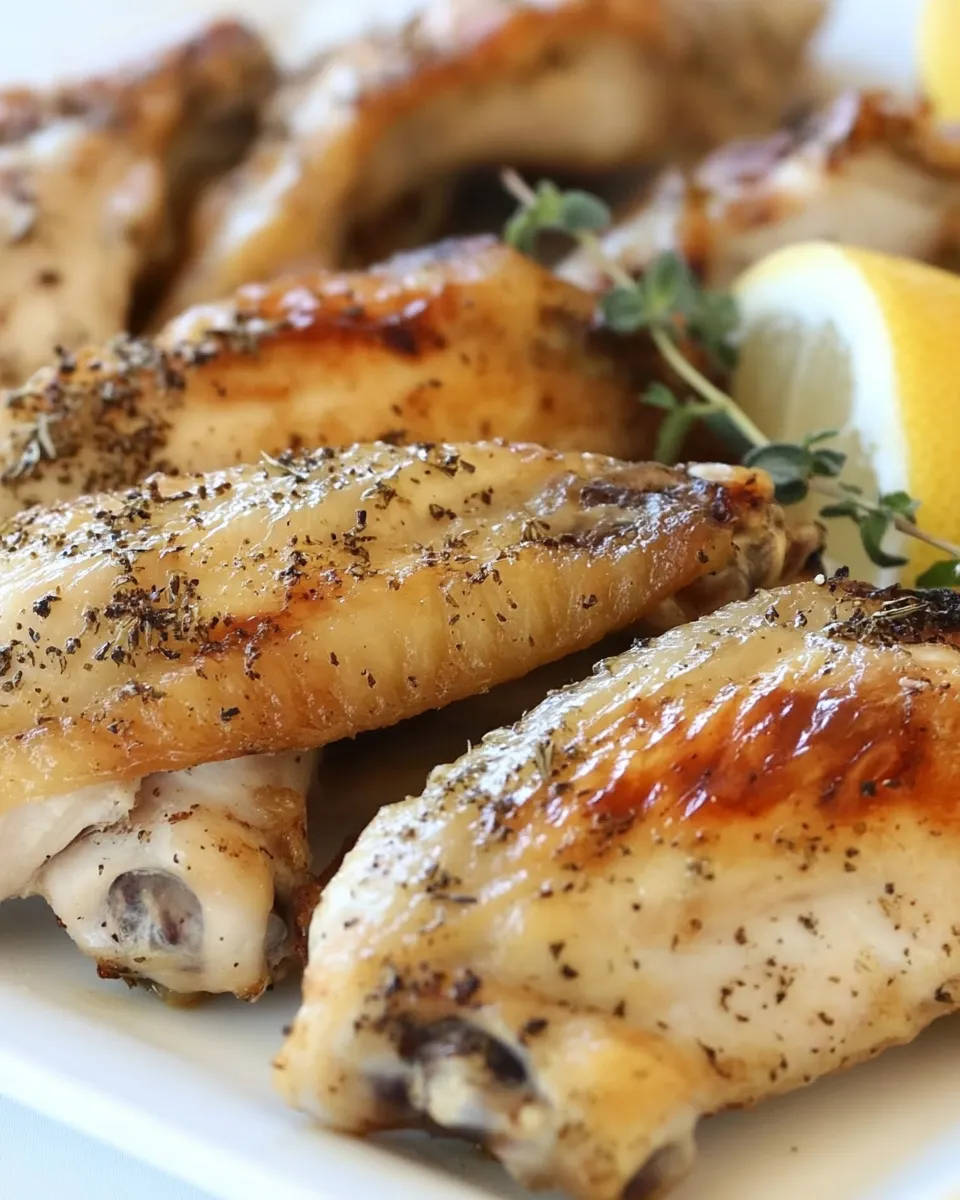 Delicious Chicken Wings with Lemon and Oregano plate image