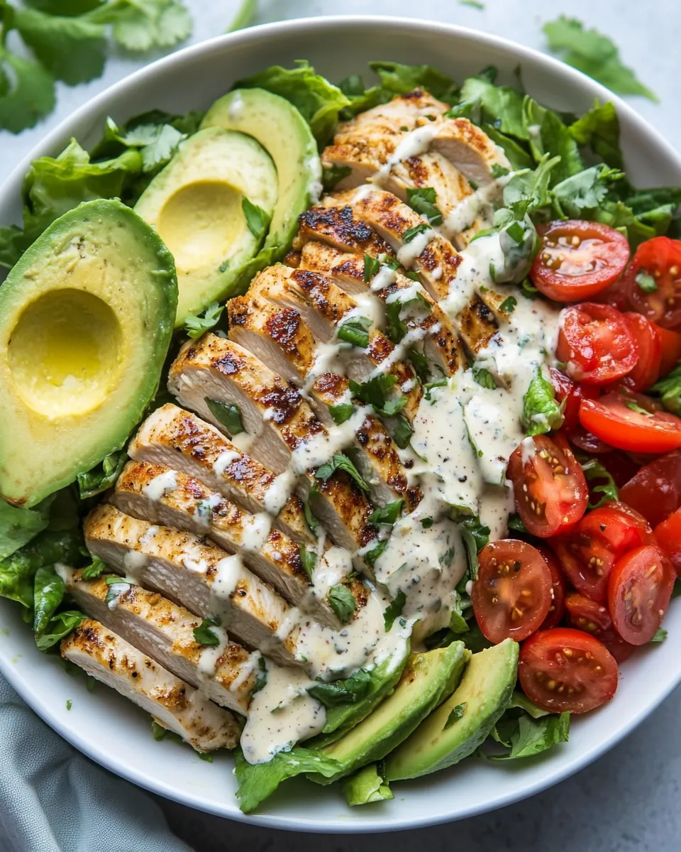 Classic Chicken and Avocado Salad with Skinny Creamy Dressing image
