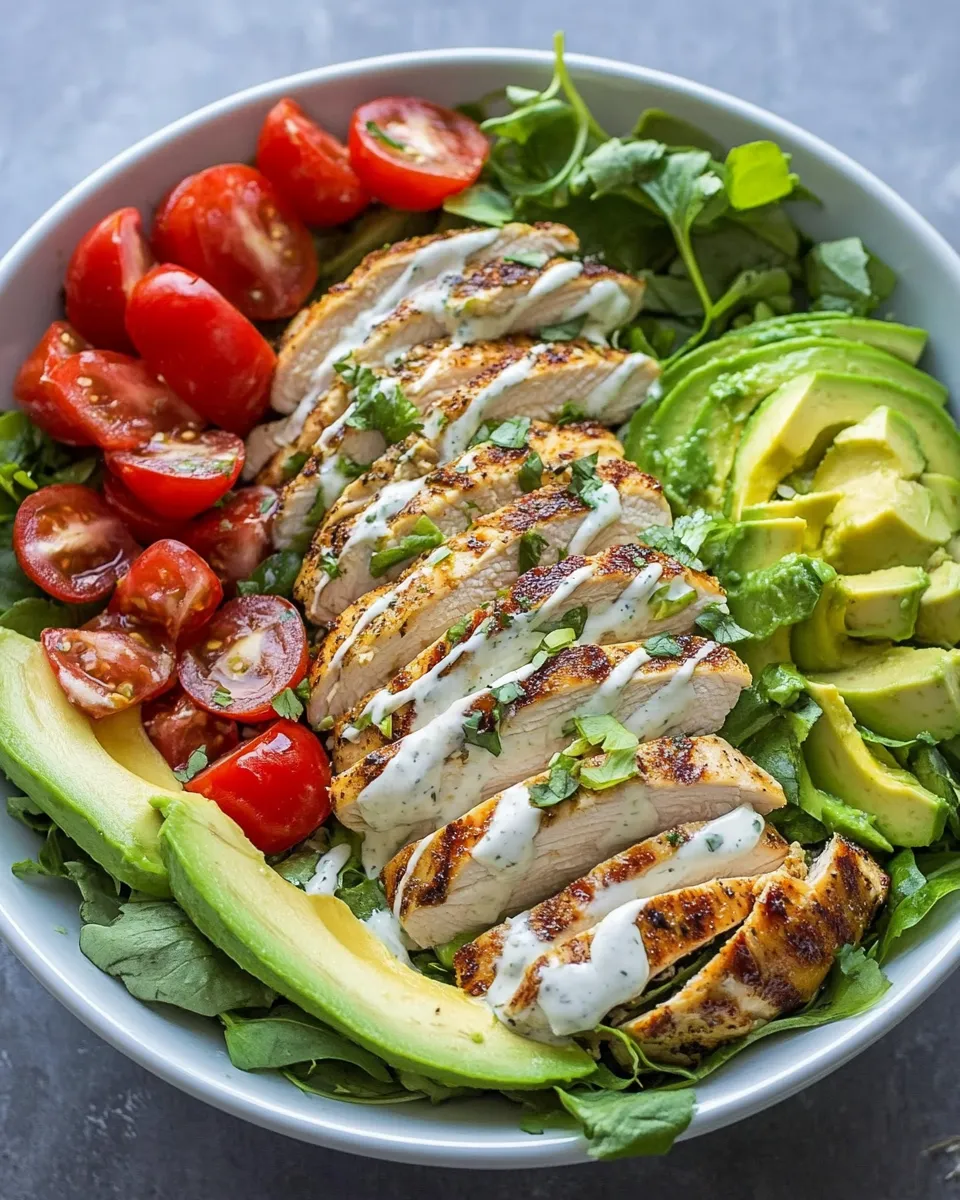 Easy Chicken and Avocado Salad with Skinny Creamy Dressing picture